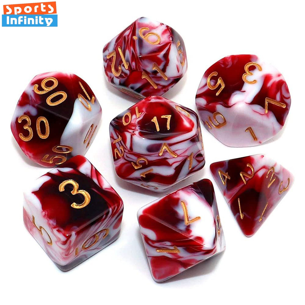 Board Game Font - 7 Pcs/set Double Colors Polyhedral Dice