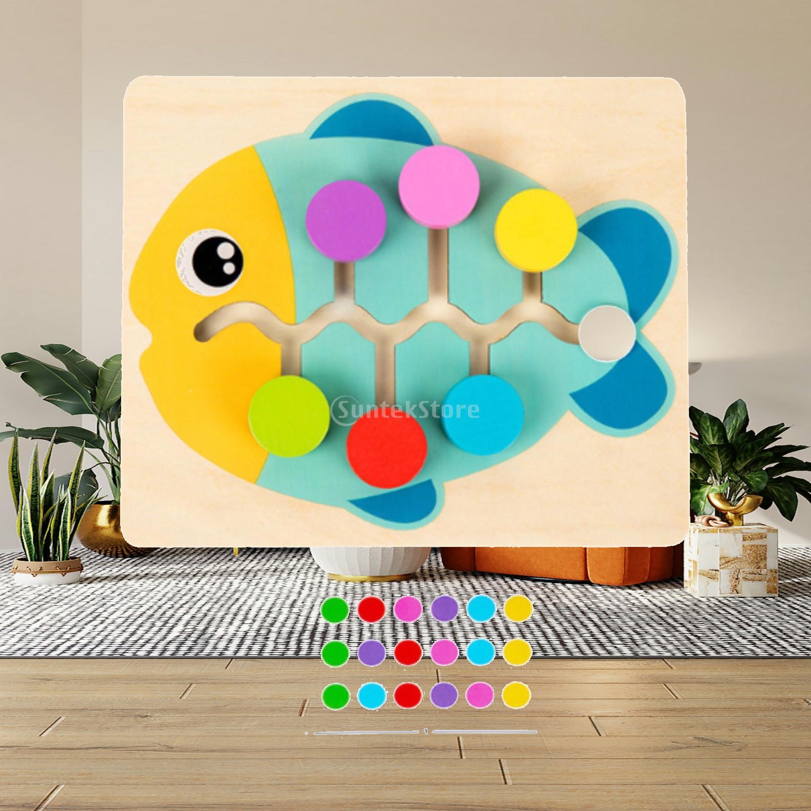 Board Game Strategi - Wood Color Matching Slide Puzzle Age