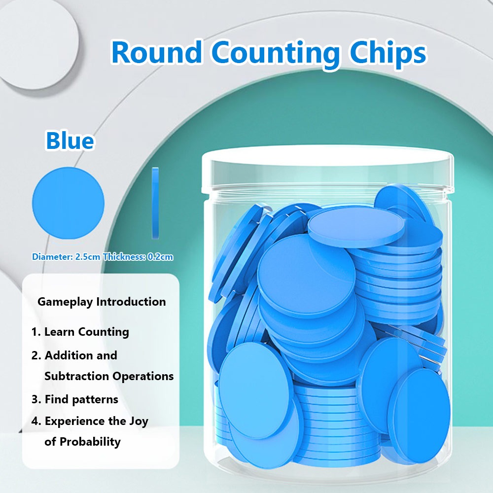 Board Game Vector - 100pcs Plastic Counting Chips Addition Subtraction