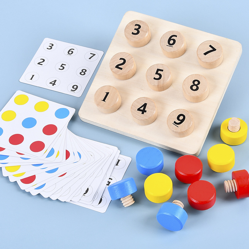 Board Game Simple - Wooden Tighten The Screws Matching Challenge