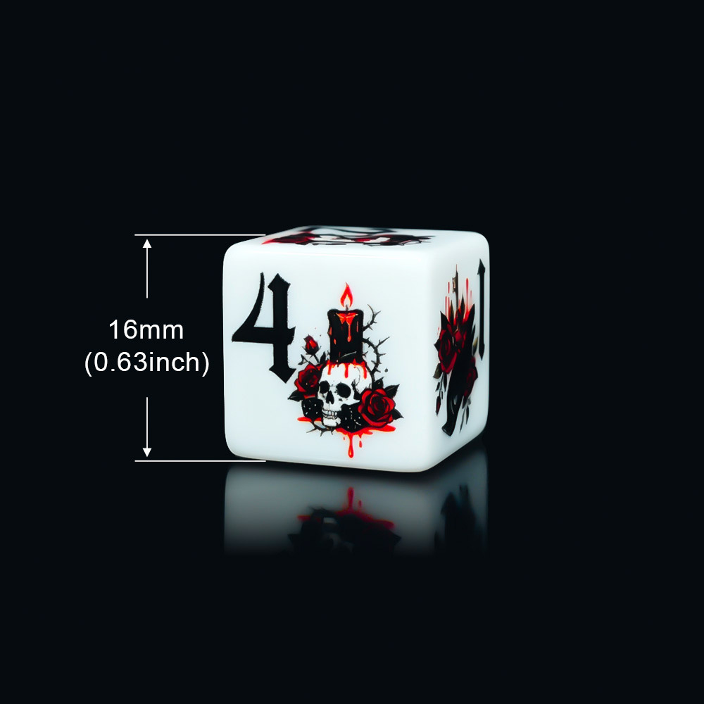 12Pcs Gothic Rose 16MM Printed - Board Game Print 评论和价格