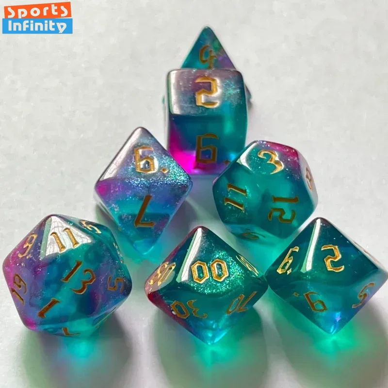 7 Pcs/set Double Colors Polyhe - Board Game Font 评论和价格