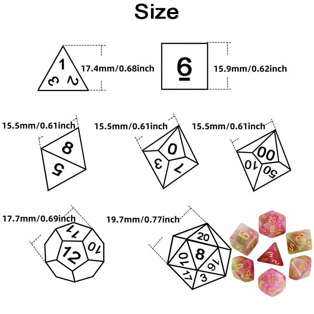7pcs Board Game Dice Set Retro - Board Game Font 评论和价格