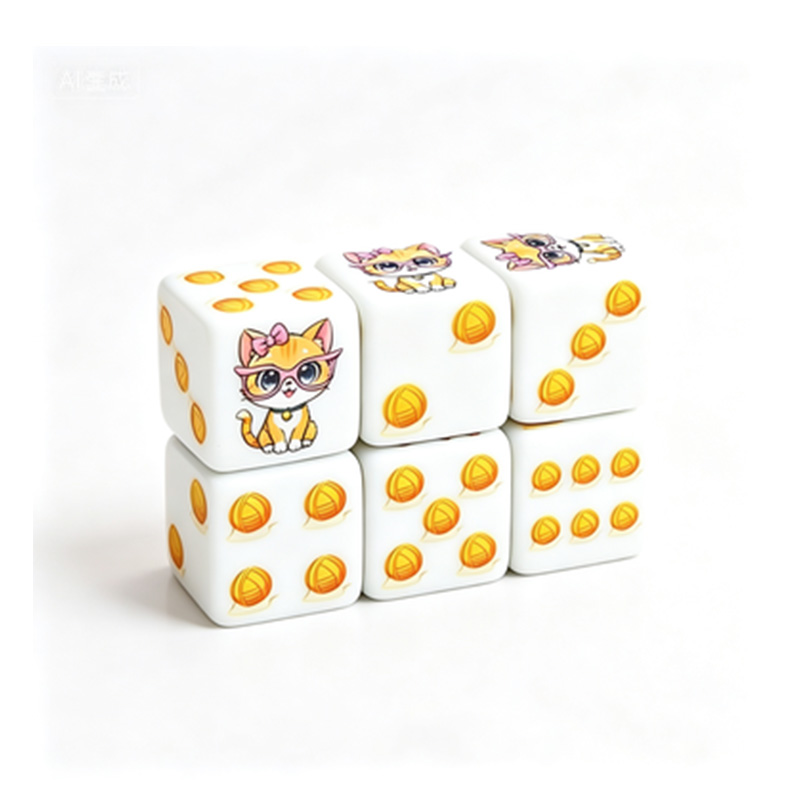 6Pcs Cat Paw Print Polyhedral  - Board Game Print 评论和价格