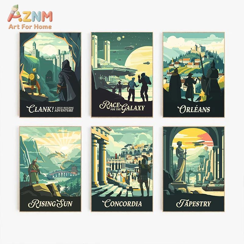 AZNM Retro Board Game Art Canv - Board Game Print 评论和价格