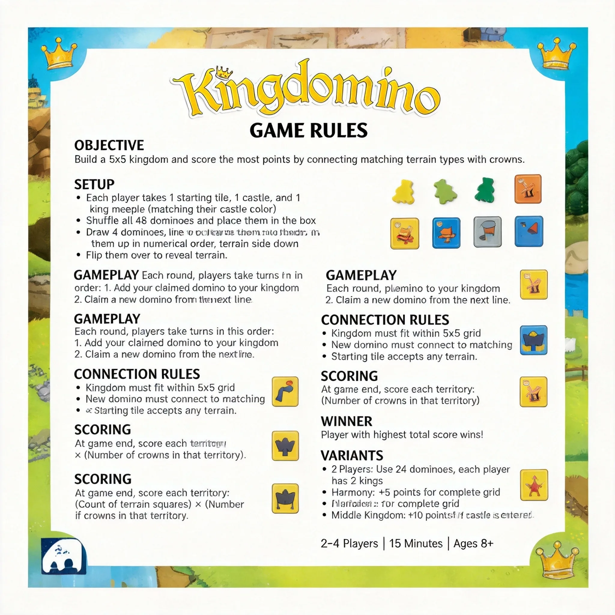 Winner Board Game Kingdomino S - Board Game Monopoly 评论和价格