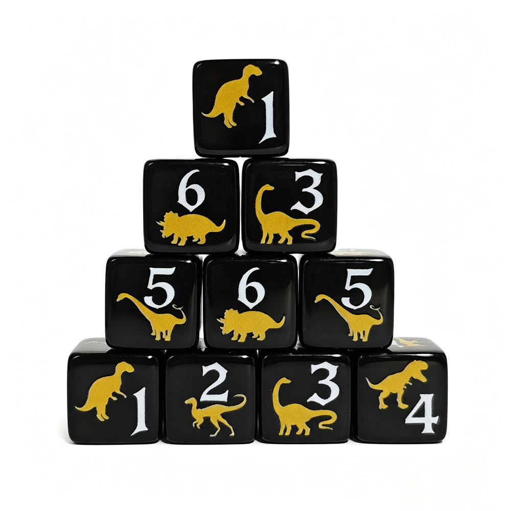 12PCS Black & Yellow Dinosaur  - Board Game Print 评论和价格
