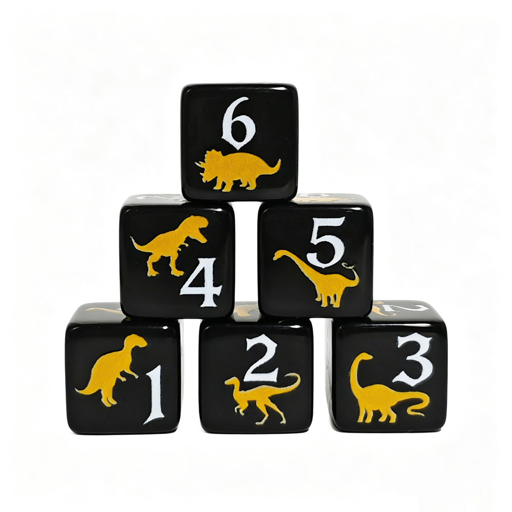 12PCS Black & Yellow Dinosaur  - Board Game Print 评论和价格