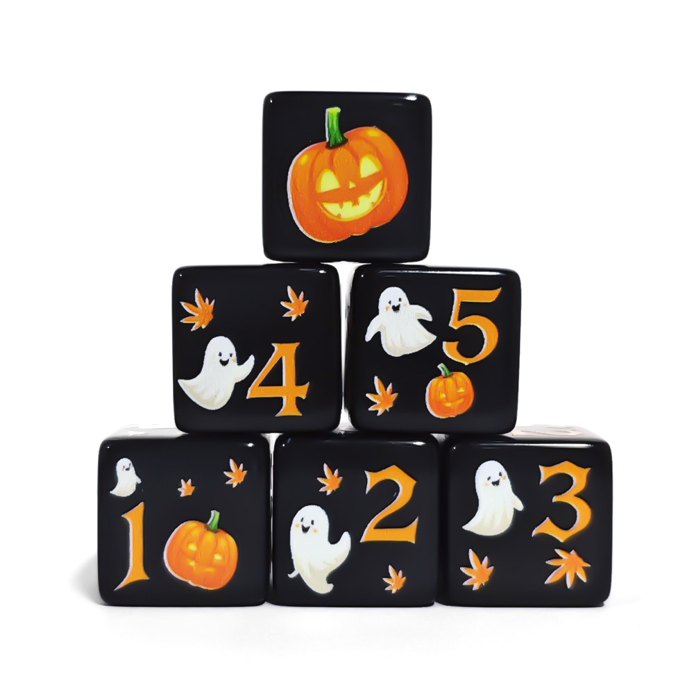 12Pcs 16MM Black Acrylic D6 Di - Board Game Print 评论和价格