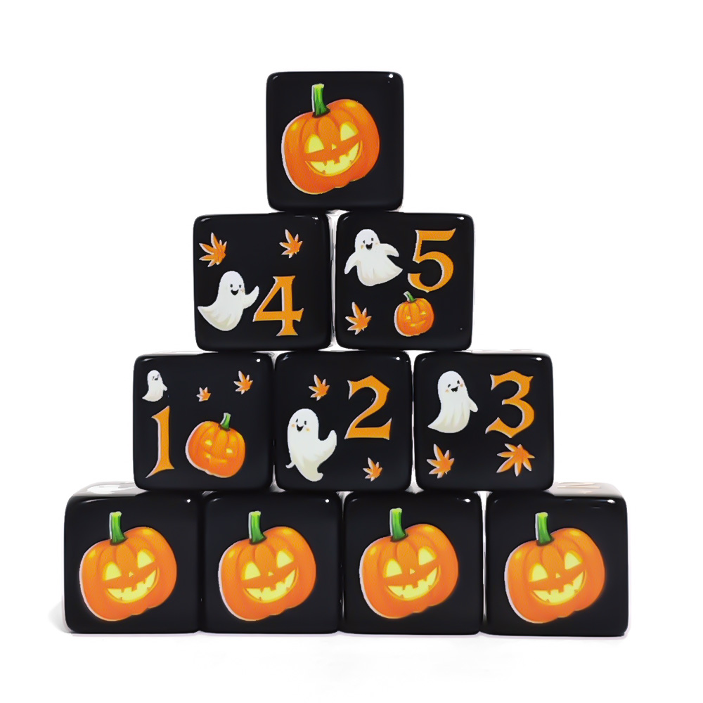 12Pcs 16MM Black Acrylic D6 Di - Board Game Print 评论和价格