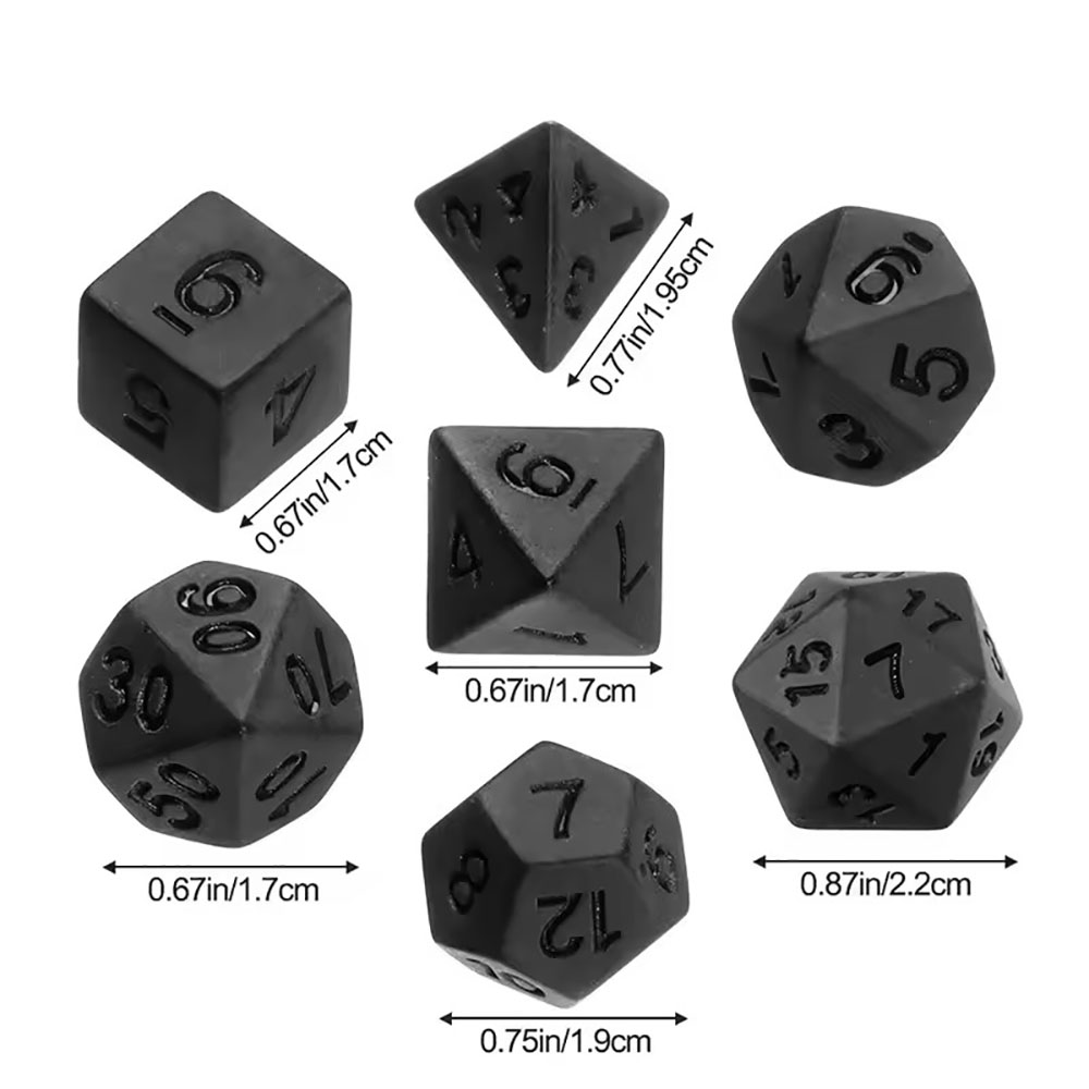 7pcs/set New Black Dices, Poly - Board Game Font 评论和价格