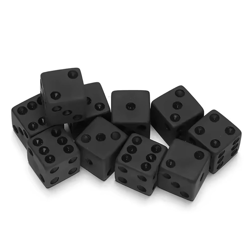 7pcs/set New Black Dices, Poly - Board Game Font 评论和价格