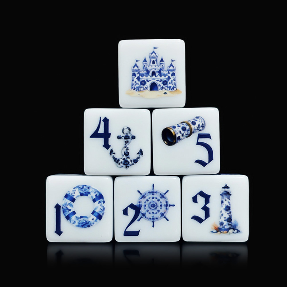 12Pcs Blue Nautical 16MM Print - Board Game Print 评论和价格