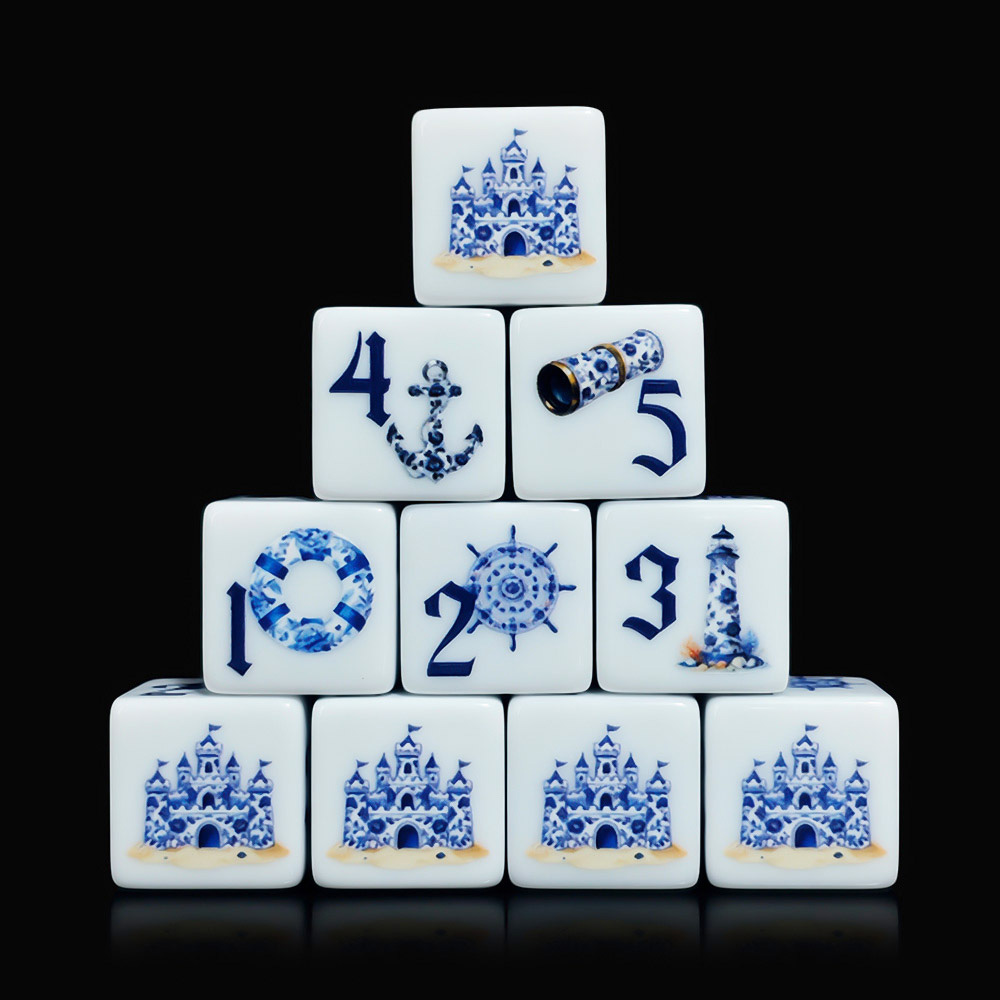 12Pcs Blue Nautical 16MM Print - Board Game Print 评论和价格
