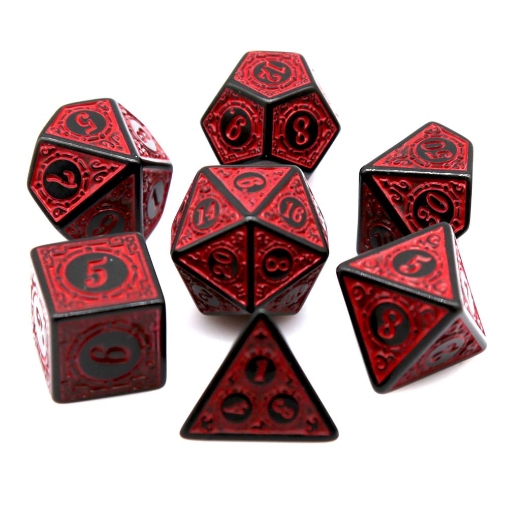 7Pcs Black Red Acrylic Polyhed - Board Game Arena 评论和价格